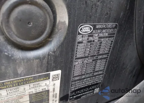 2020 Land Rover Range Rover Velar P250 R-Dynamic S z USA, uszkodzony, nr VIN SALYK2EX2LA269333